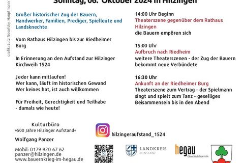 Plakat Freiheiszug der Hegauer 1524